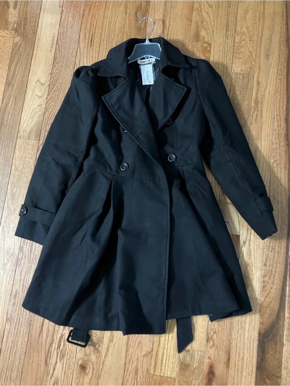 Black Double-Breasted Women's Coat
